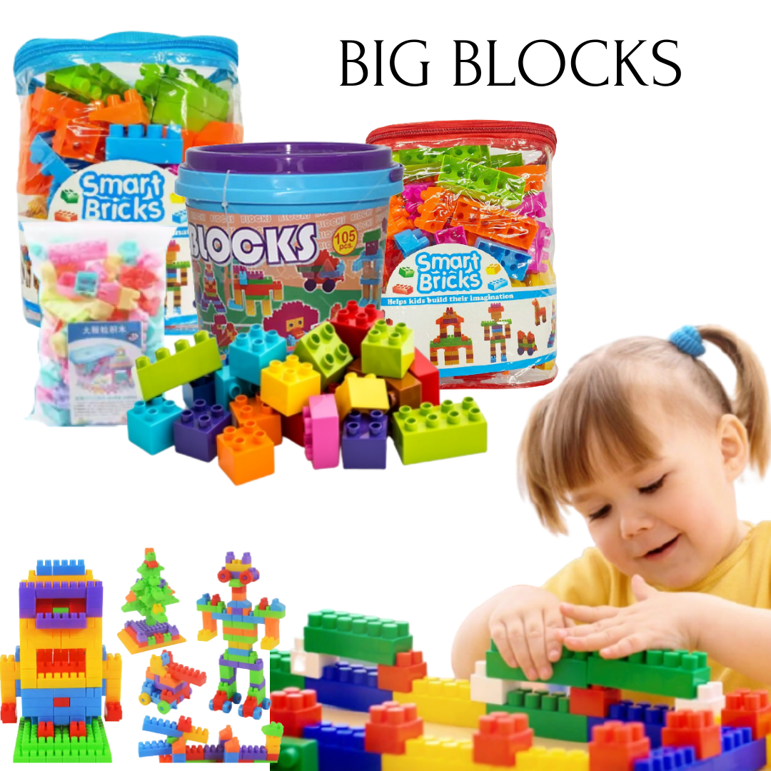 MnKC Educational BIG Blocks Colorful Building Toy Bricks Creativity Toys  for Kids and Toddler Blocks with Wagon Gift Ideas