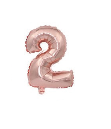 Happy Party Night 16 inches Rose Gold Foil Number Balloon Small Number ...