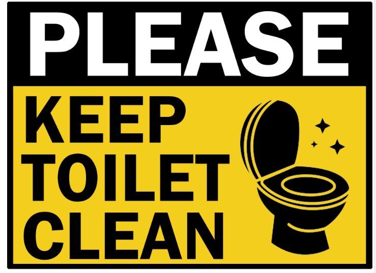 Keep Toilet CleanLaminated SignageWaterproof Laminated Sign Boardwith adhesive or with punch