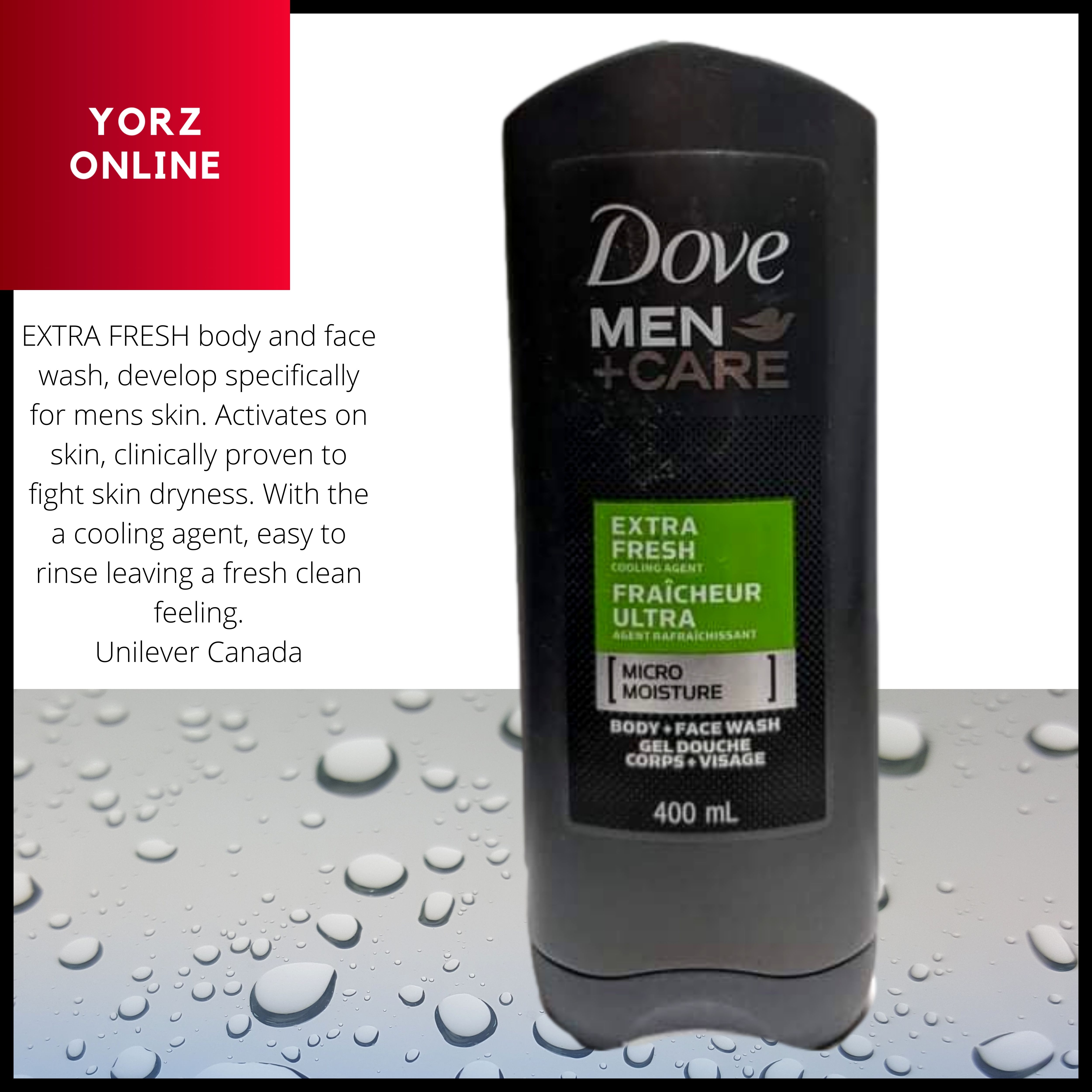 DOVE MEN + CARE BODY + FACE WASH [MICRO MOISTURE]( EXTRA FRESH
