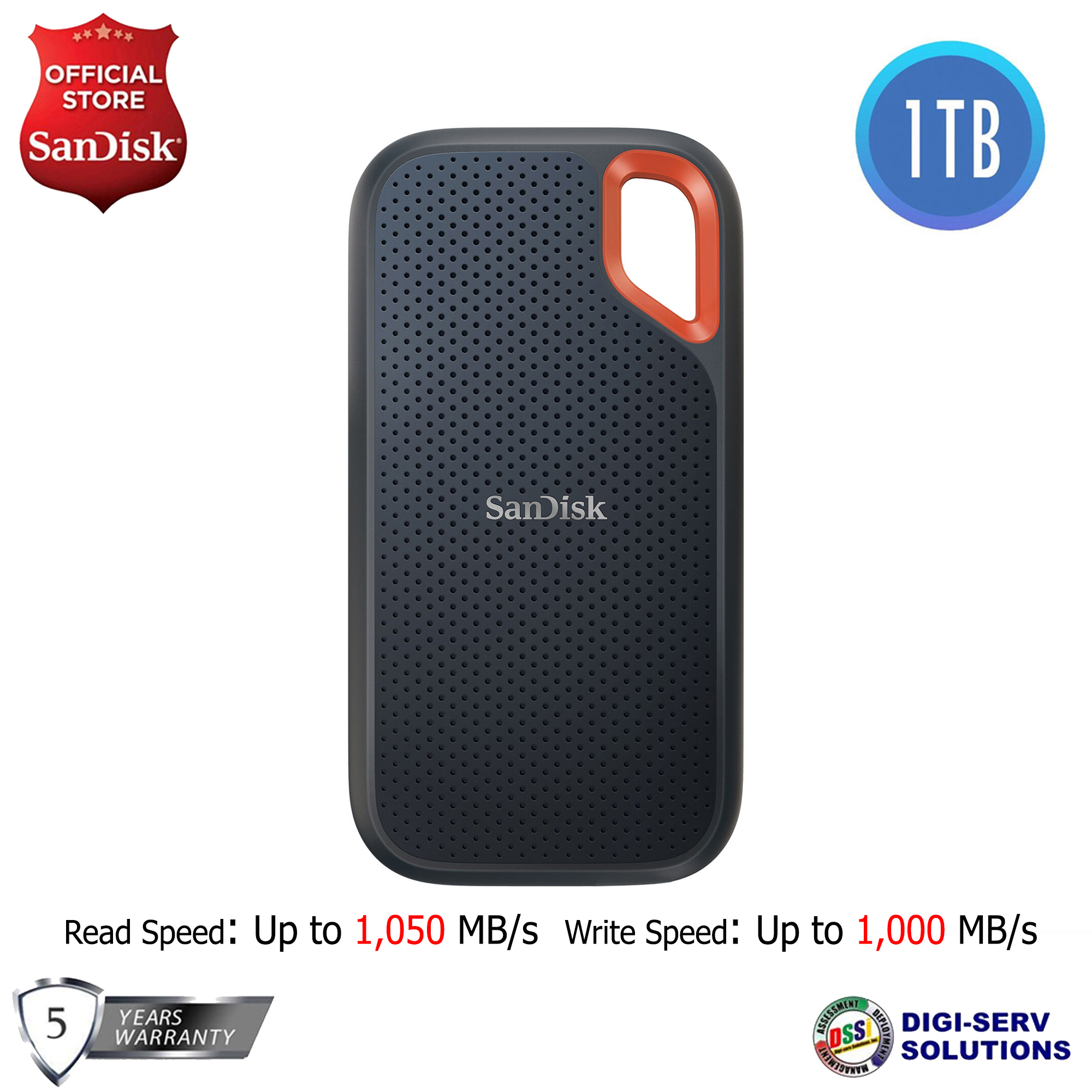 SanDisk 1TB Extreme Portable SSD V2 (Black) SDSSDE61-1T00-G25