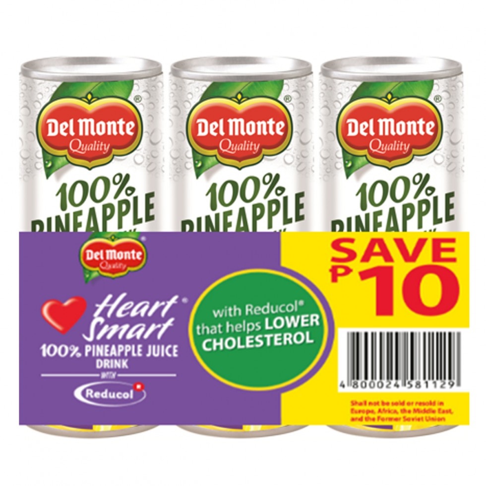 Del Monte 100 Pineapple Juice Heart Smart Save P10 6X240ml Lazada PH