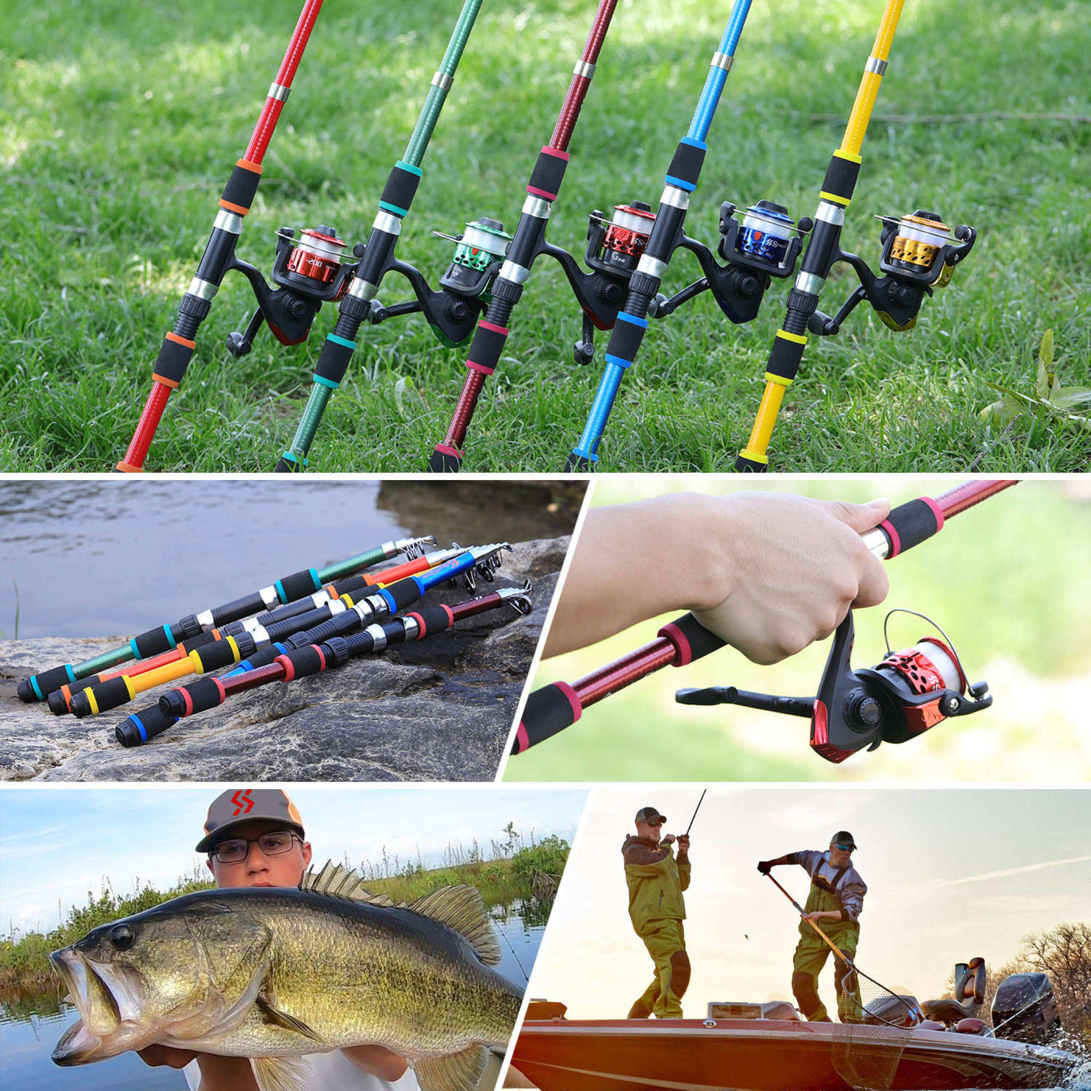 Fishing Rod Combo 0.6-1.8M Telescopic Fishing Rod and Spinning