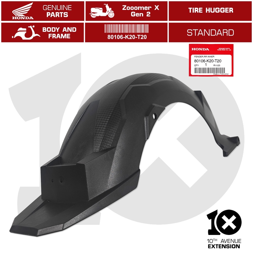 10thX Honda Genuine Tire Hugger/Rear Fender Inner Part No.80106K20T20
