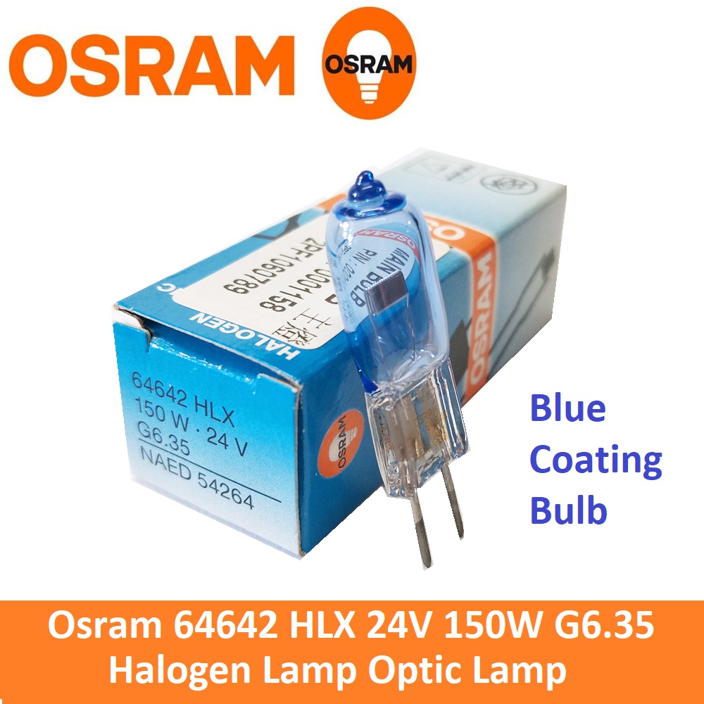 Osram 64642 HLX 150w 24v G6.35 NAED Blue Bulb Halogen Lamp Peanut Bulb | PH