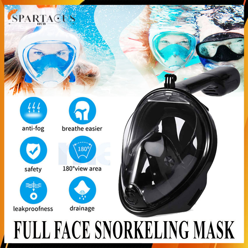 full face snorkel with gopro mount