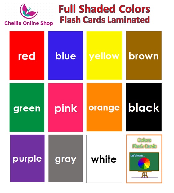 ESL Full Shaded Color Flash Cards (11 colors) Lazada PH