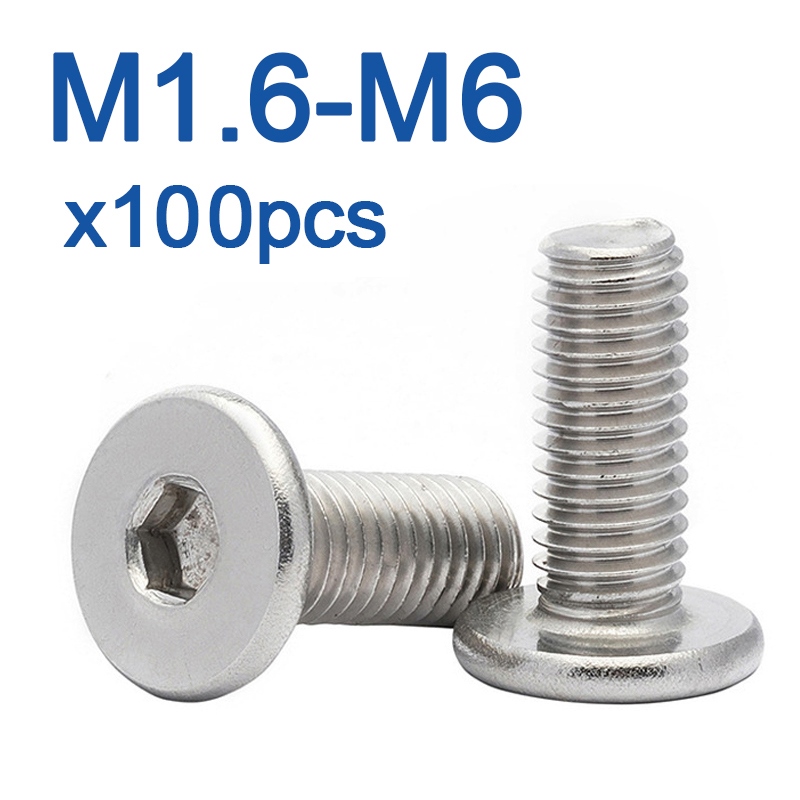 100Pcs M1*3/4/5/6/7mm Phillips Countersunk Head Screw PHIL Stainless Steel Bolts 