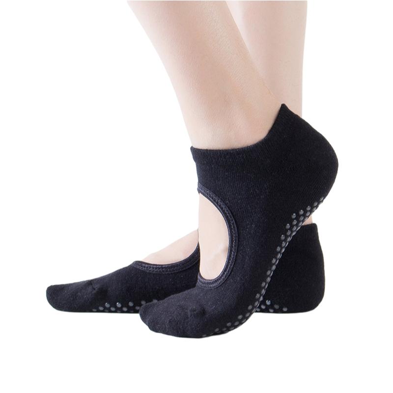 4 Pair Yoga Socks Non Slip Pilates Socks with Grips Women Barre Ballet Socks  Elastic Cotton Anti-Skid Ankle Socks for Fitness Gym Dance Barefoot Workout