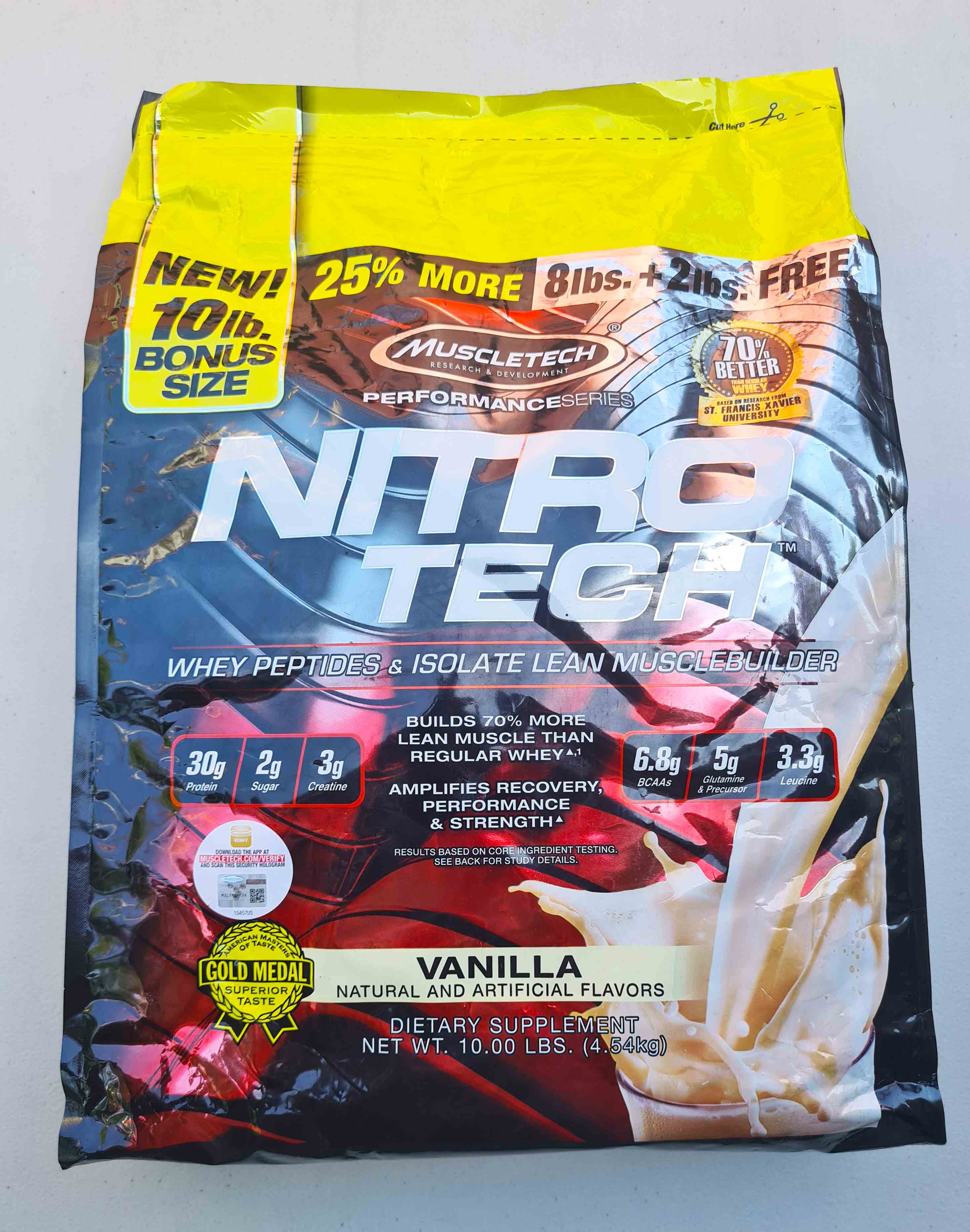 Muscletech Nitro Tech Whey Protein Isolate And Peptides Vanilla 10 Lb Lazada Ph