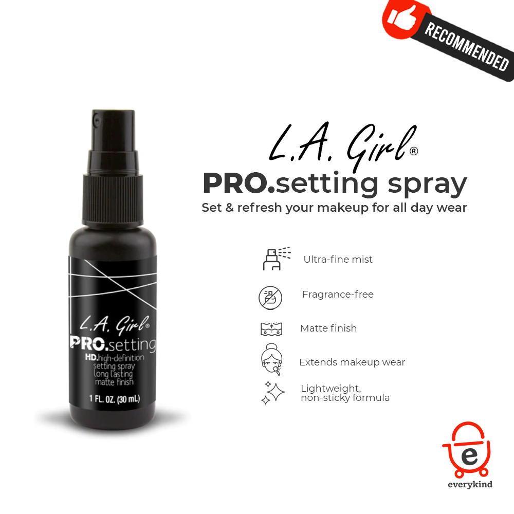 LA Girl Pro Setting Spray Ultra Fine Mist, Matte Finish, Lightweight