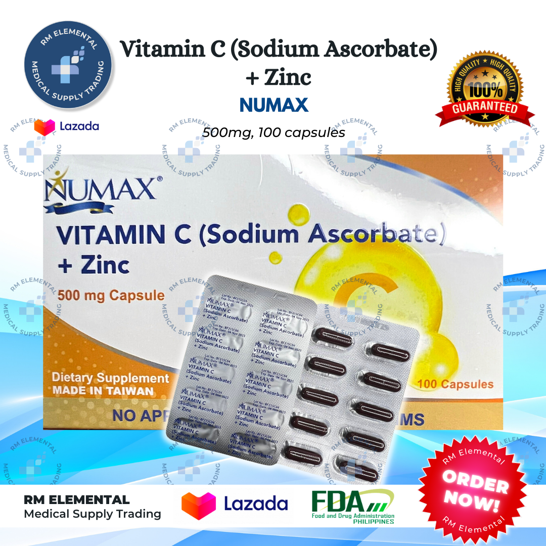 VITAMIN C NUMAX SODIUM ASCORBATE PLUS ZINC 100 CAPSULES Lazada PH