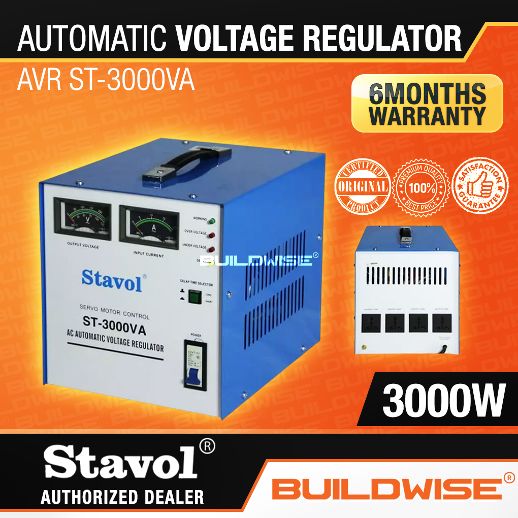 Stavol ST3000VA AVR Power Supply 3000 Watts / 3000W Automatic Voltage Regulator 「BUILDWISE