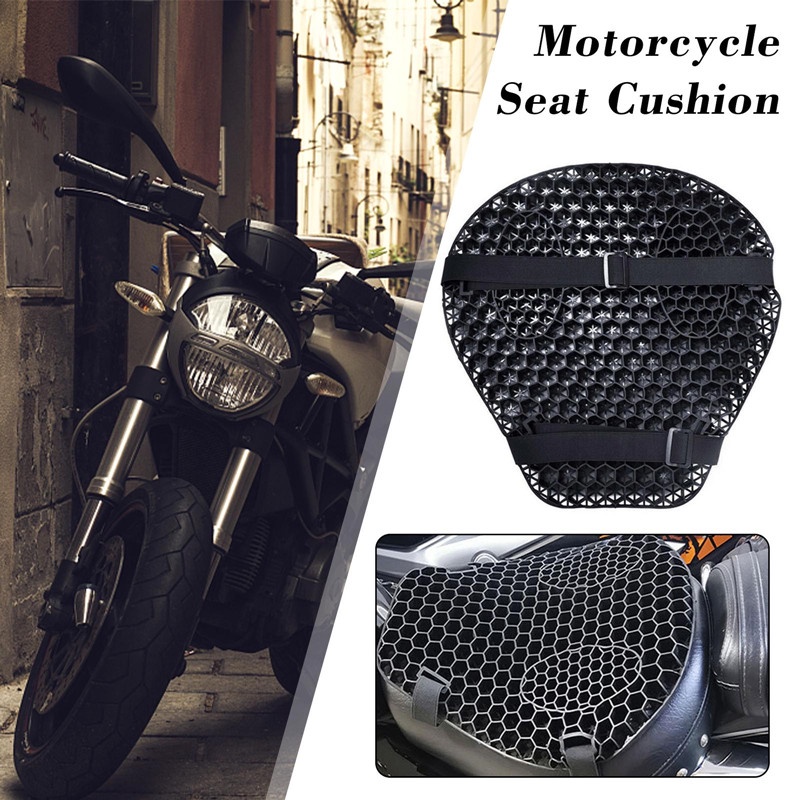 Motorcycle Honeycomb Gel Seat Cushion 3d Mesh Fabric Comfort Autobike Decompression Cover Shock 0332