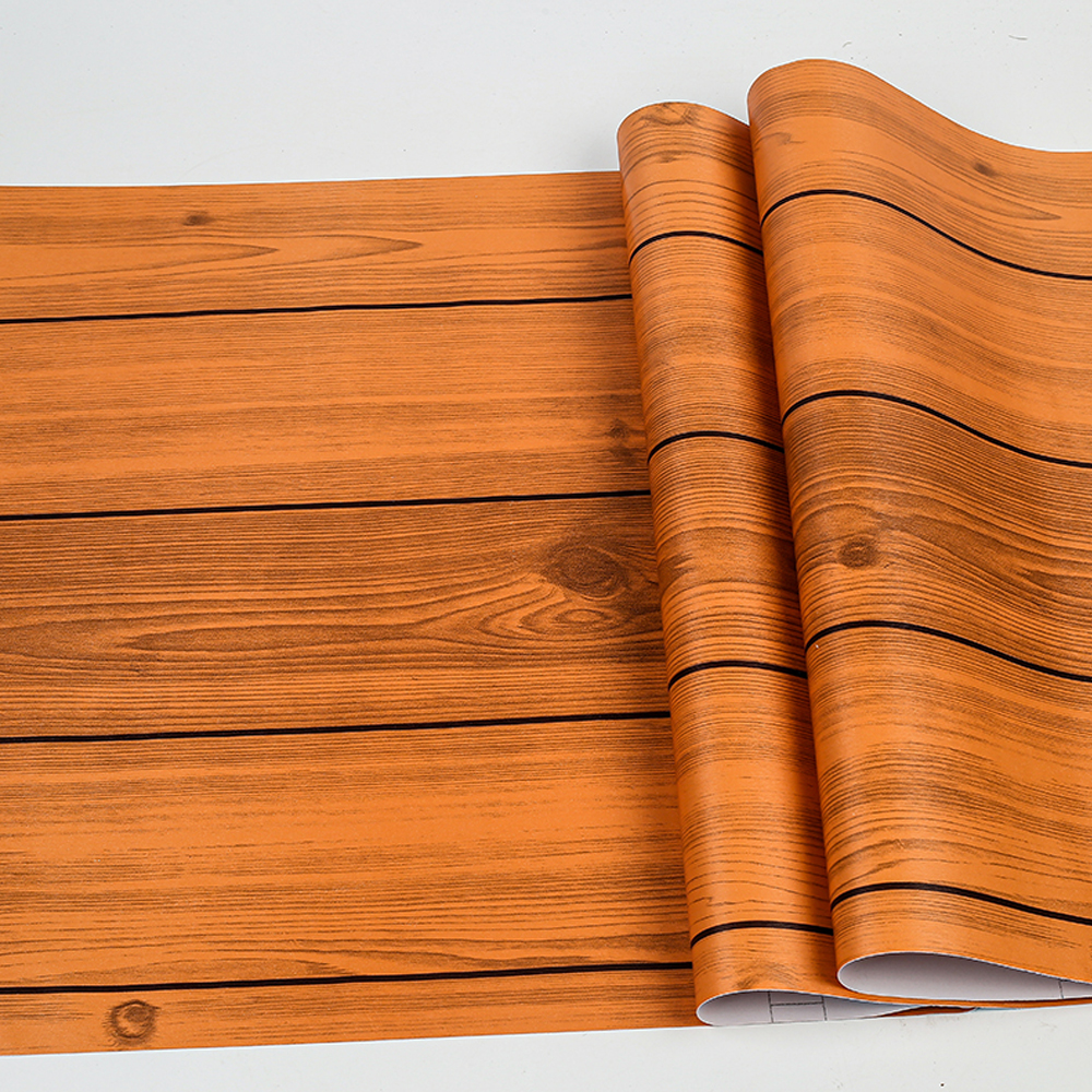 Red Brown Orange Wood wallpaper sticker for wall Design High Quality
