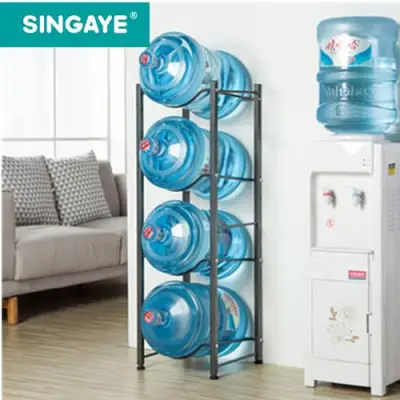 Heavy Duty Singaye Rack Water Buckets Shelves High Carbon Steel 4 Layers-Silver