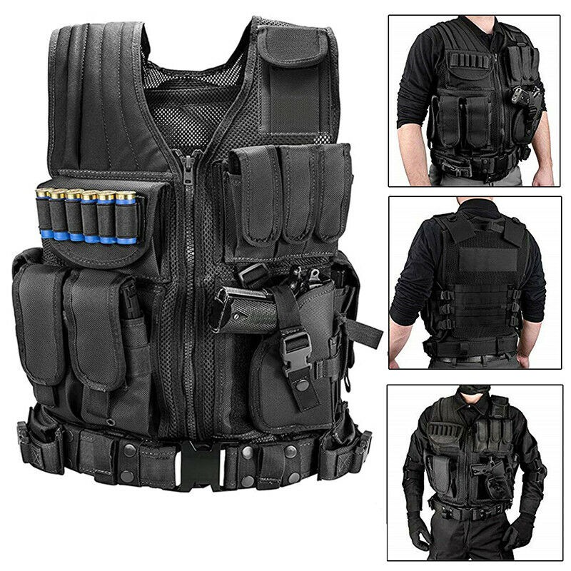 Tactical Vest Military Combat Armor Vests Molle Assault Combat Gear CS ...