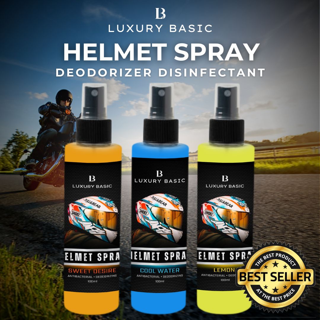 Luxury Basics Helmet Disinfectant Spray for Helmets Refresher and