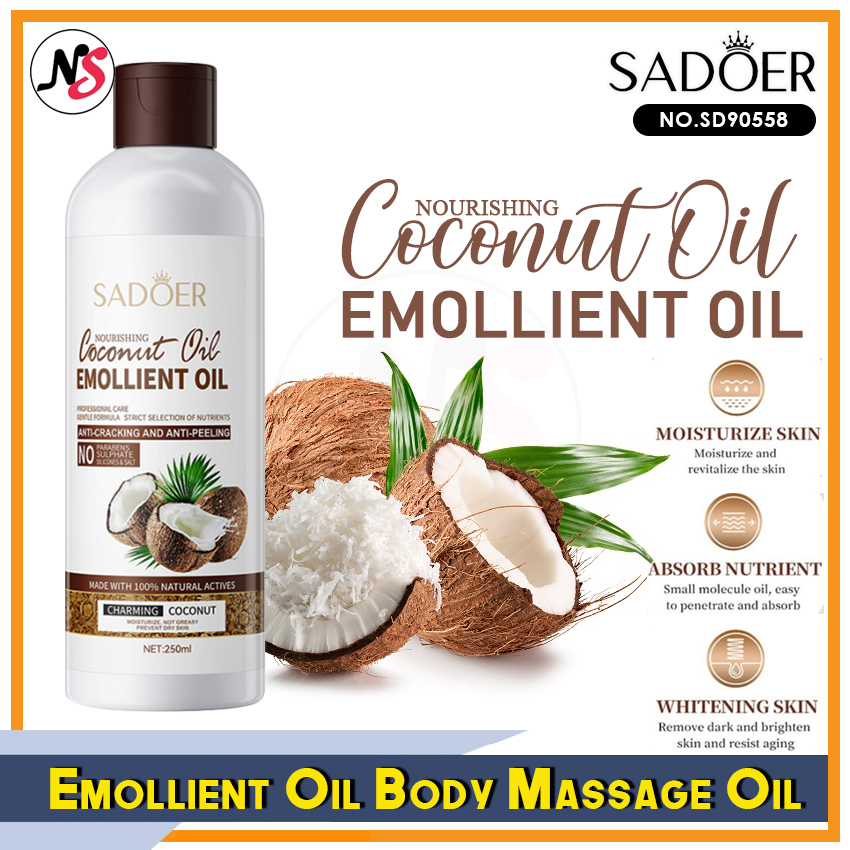 Coconut Emollient Oil SADOER Moisturizing Moisturizing Anti-drying Skin  Care Essential Oil