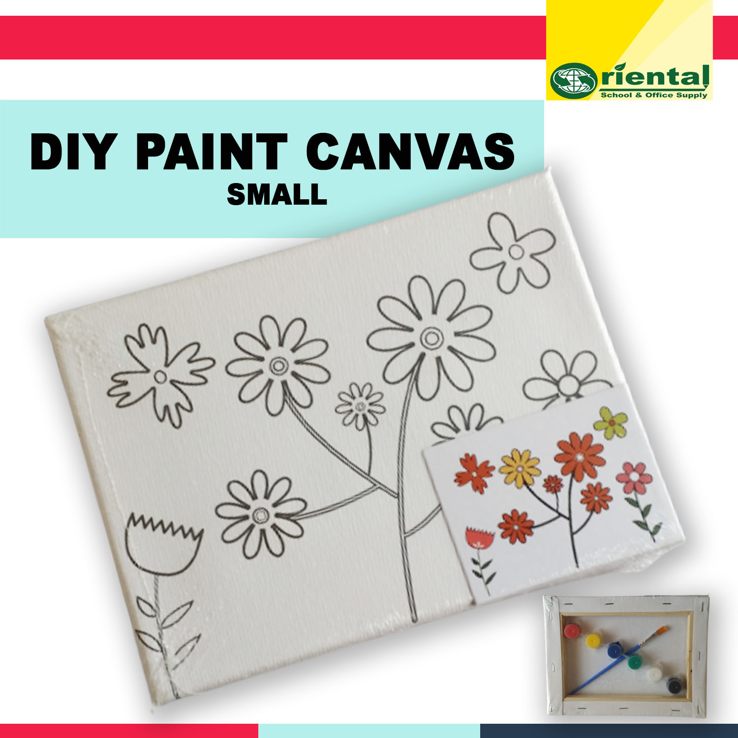 Small DIY Canvas Painting with Free Acrylic Paints and Brush 8x6