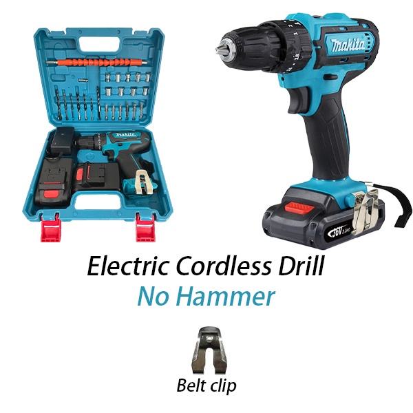 36V Cordless Drill Electric Hammer Impact 2 Battery Case Screwdriver