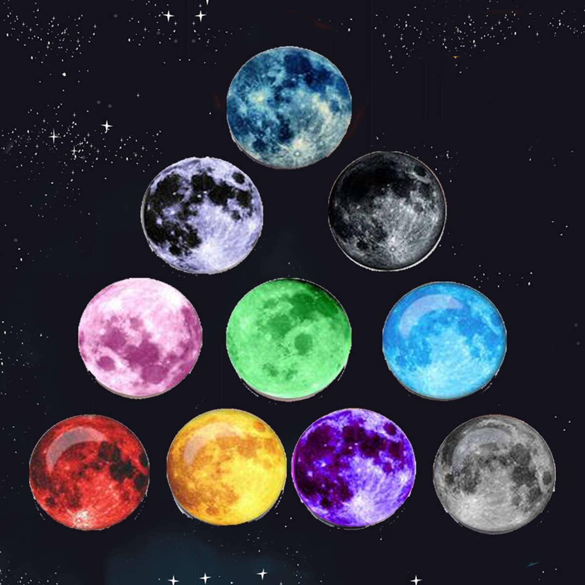 QVPYP เรืองแสงตกแต่ง Planet Luminous Moon Universe สติกเกอร์ข้อความที่ใส่กระดาษโน้ตตู้เย็นแม่เหล็กติดตู้เย็นสติกเกอร์