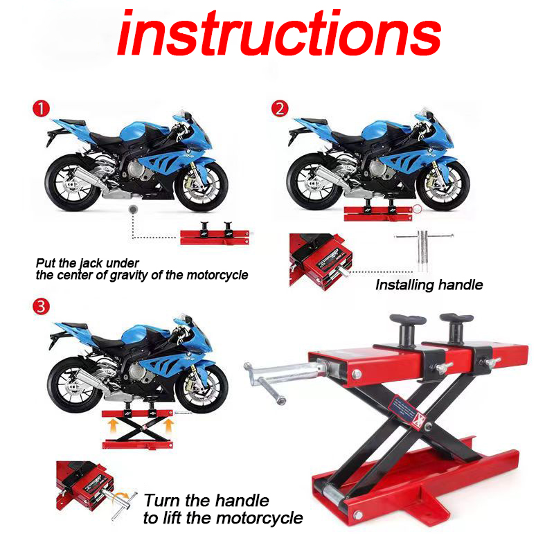 Motorcycle Lift Platform Wide Deck Floor Jack Car Scissor Hoist Stand