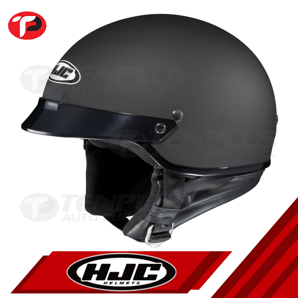 HJC Adult CS-2N Solid Flat Black Half Motorcycle Cruiser Helmet DOT