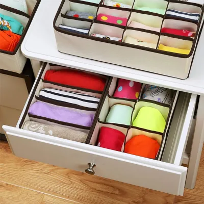 24 grid Underwear Storage Boxes Organizers Wardrobe Closet Home Organization Drawer Divider Foldable