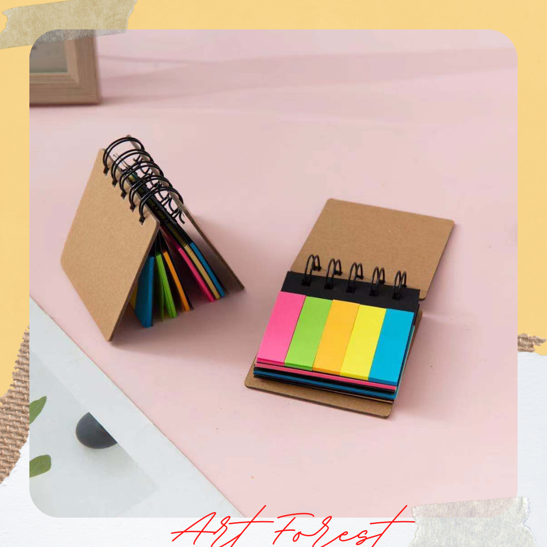 Eco Sticky Notepad Mini Notebook Ring pad 75x5 cm Fluorescent color 5 ...