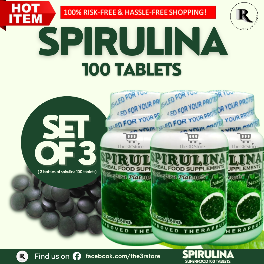 😄 Set of 3 Original Spirulina Tablets 100 Tablets 250mg spirulina