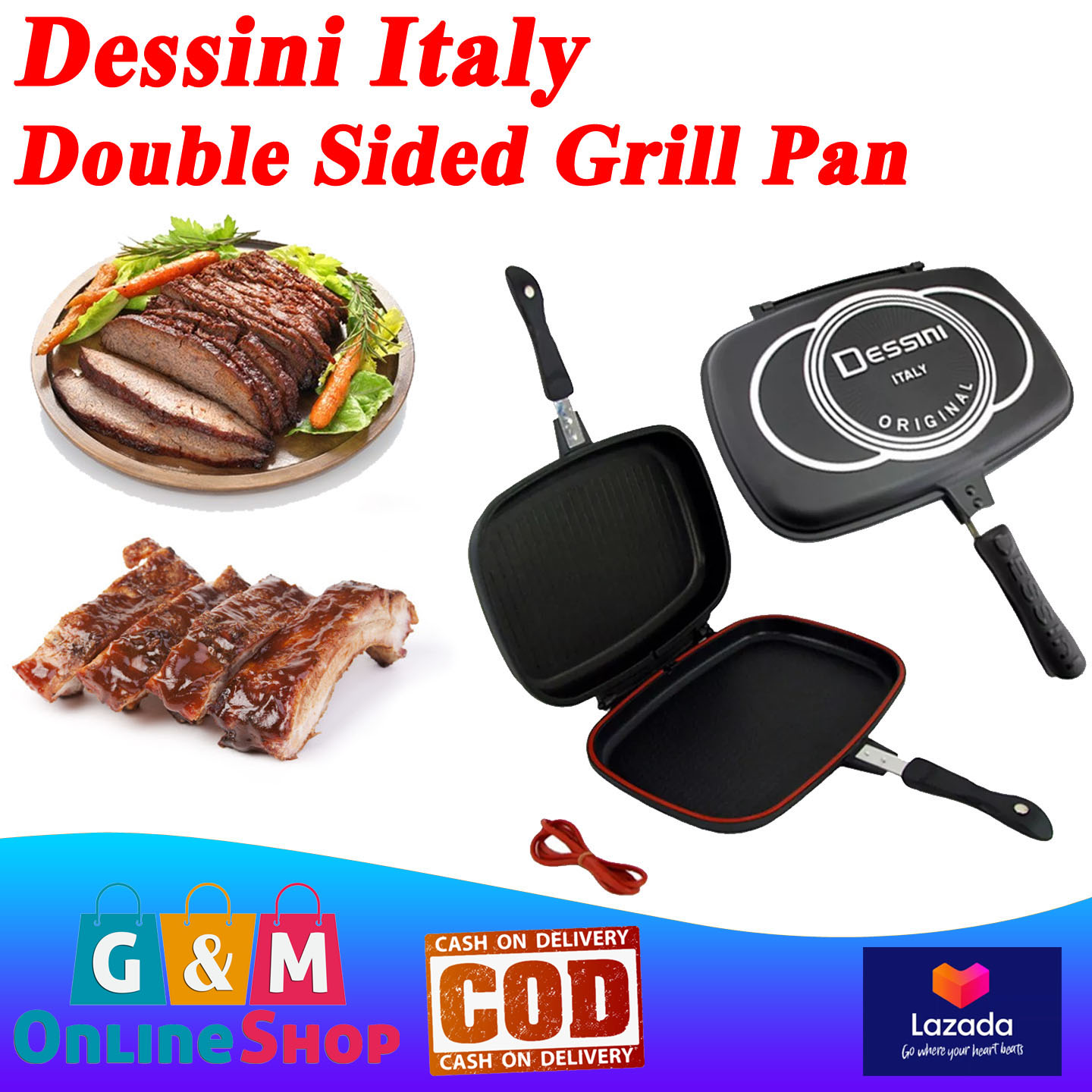 Dessini Italy Double Sided Grill Pan 36cm Lazada PH