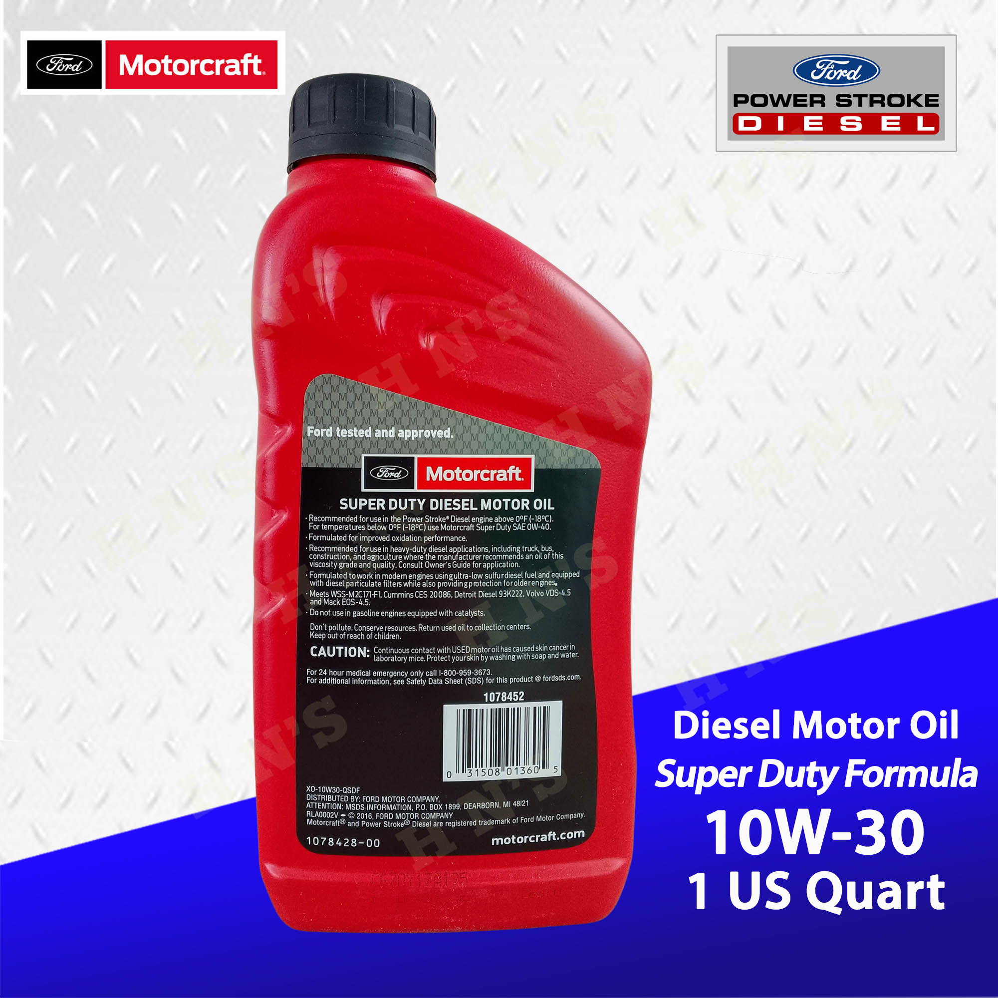 13 Quarts Genuine FORD Diesel Engine Motor Oil MOTORCRAFT Super Duty SAE 10W -30