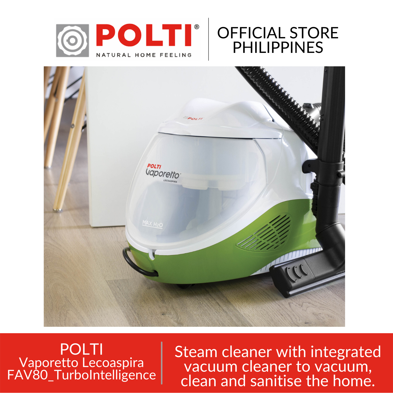 Polti Vaporetto Lecoaspira Fav80 - Sanitizing Steam Aspirator