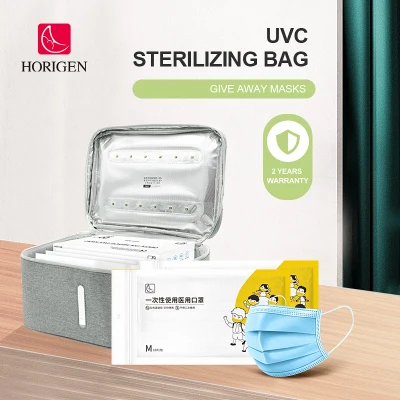 Horigen portable UV sterilizer bag built-in lithium battery high efficiency sterilize box kills 99.9% of germs viruses travel sterilizer bag set