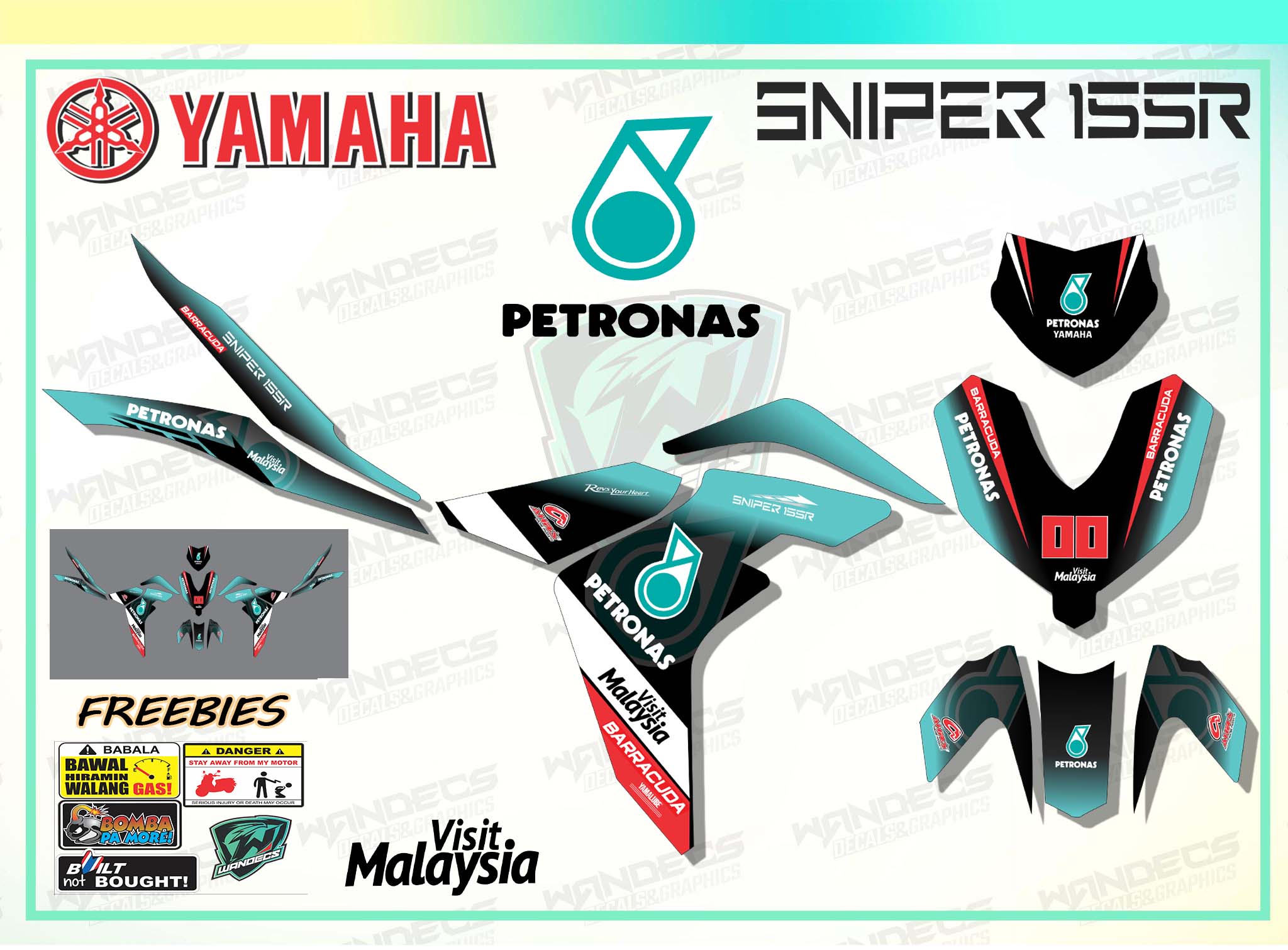 Yamaha Sniper 155 Decals ( Fully Laminated Gloss Vinyl high grade
