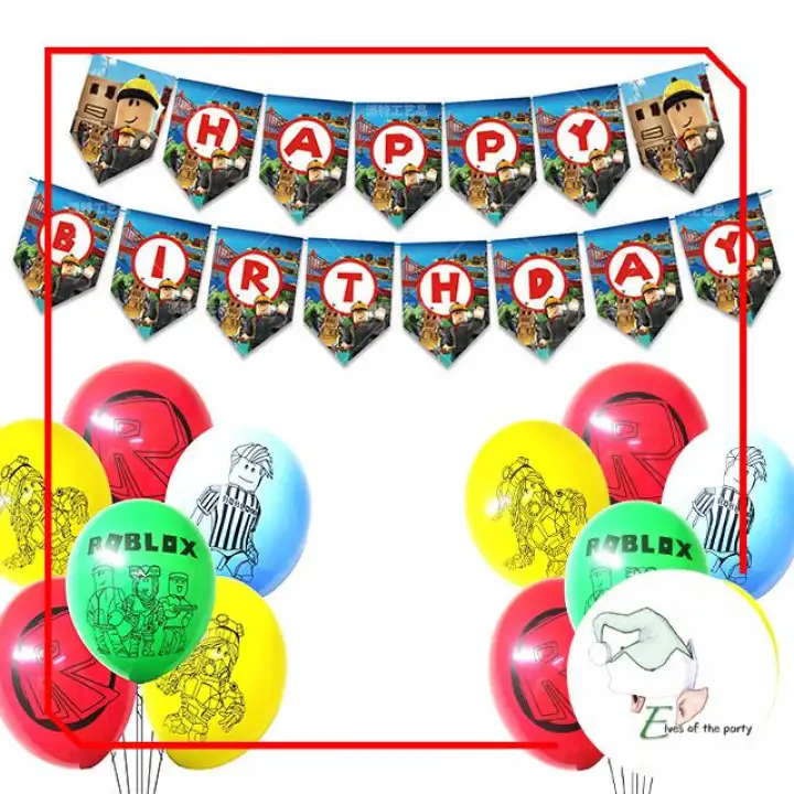 Roblox Party Balloons Pack Of 5 Happy Birthday Computer Game Theme Party Lazada Ph - balloon game roblox