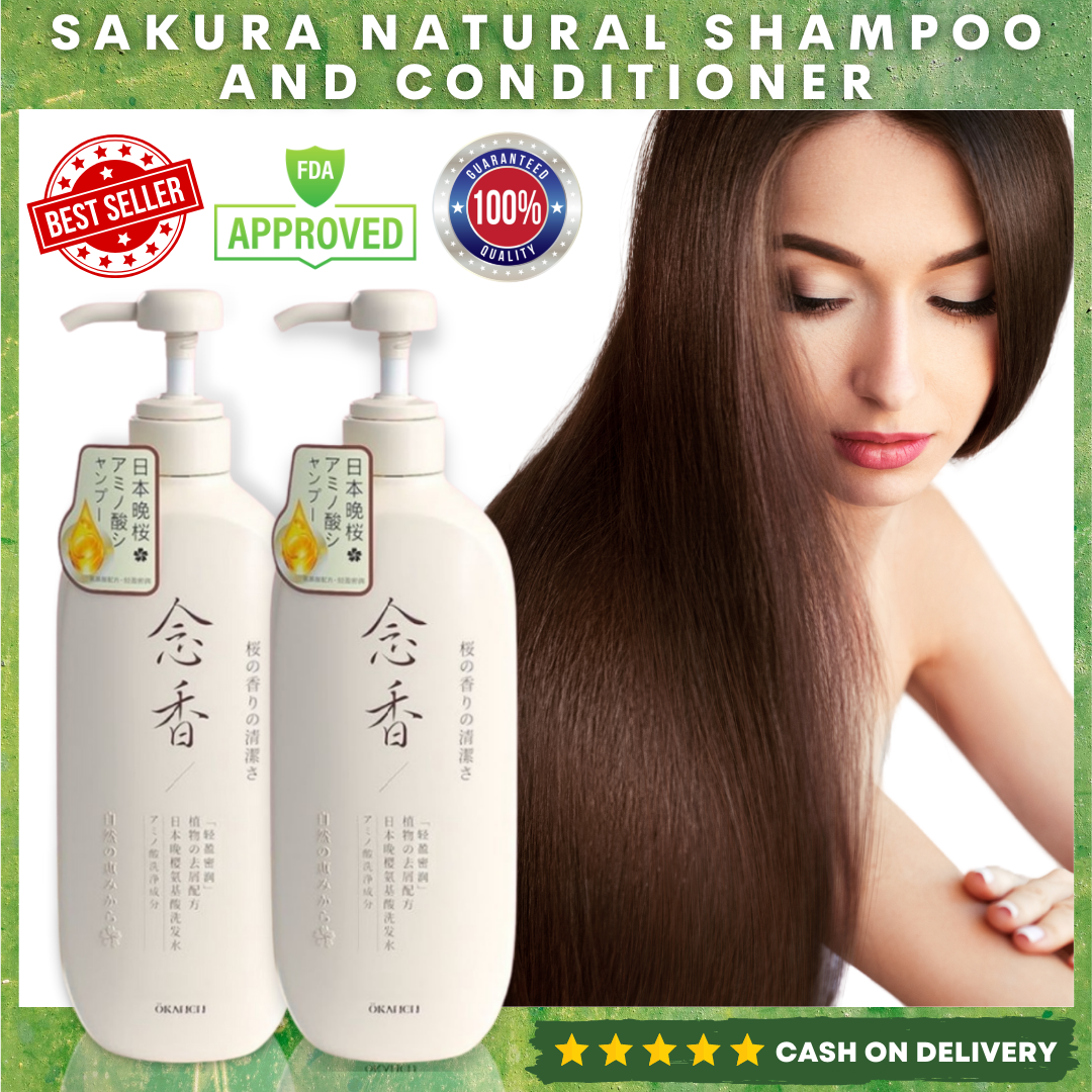 100% Original Organic Japan 🌸Sakura Shampoo and Conditioner 🌸Tangle Free  Hair Repair Hair Naturally Fly Away Hair Dry and Frizzy Hair Silky Hair  Amino Acid Shampoo Anti-Dandruff Thick and Smooth Hair Anti