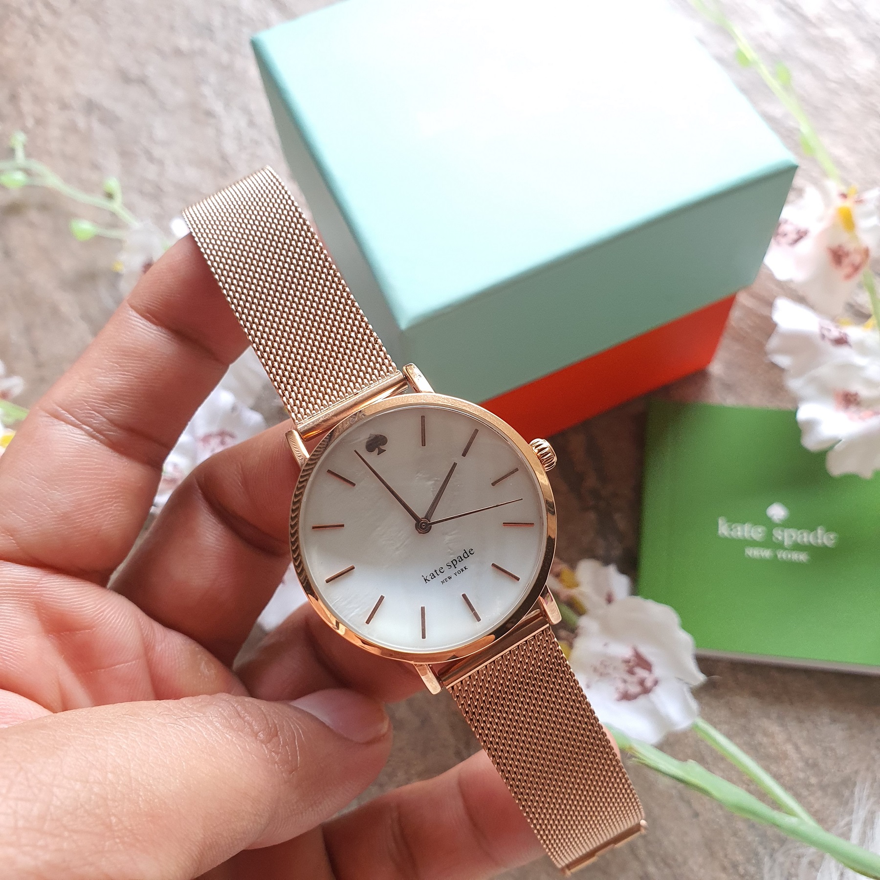Guaranteed Original Kate Spade New York Threehand White Dial Rose Gold