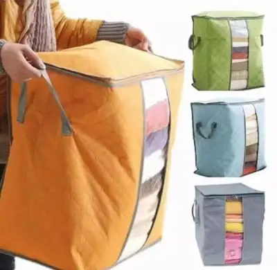 Foldable Non-Woven Clothes Pillow Blanket Closet Underbed Storage Bag Clothing Quilt Finishing Bag Storage Box 1pcs