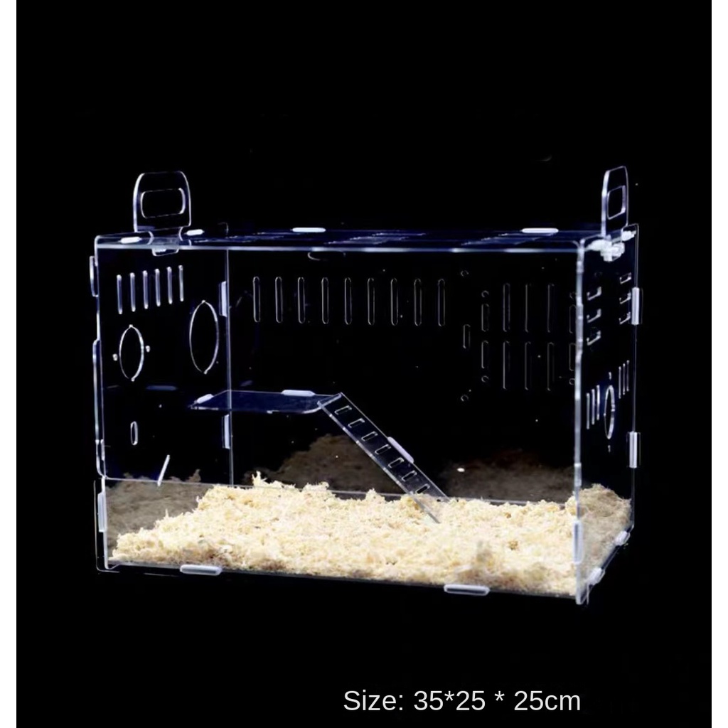 Image showcasing [MUMU]Acrylic Hamster Cage Hamster Cage House Transparent Hamster Cage ...