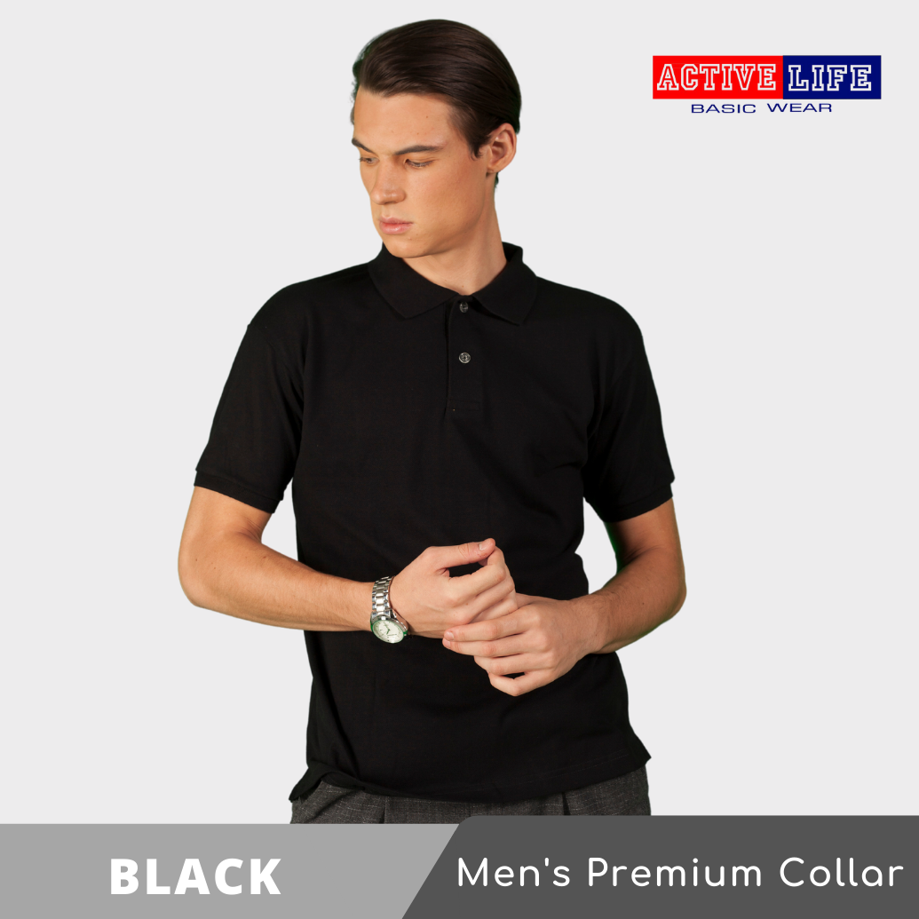 Active Life Premium Men's Polo Shirt Black Lazada PH