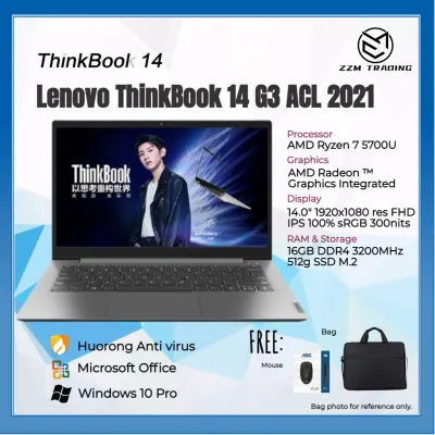 Lenovo Notebook ThinkBook 14 G3 ACL 2021 Model Brand New Laptop Ryzen 7 5700U 14.0" 16GB RAM 512GB SSD
