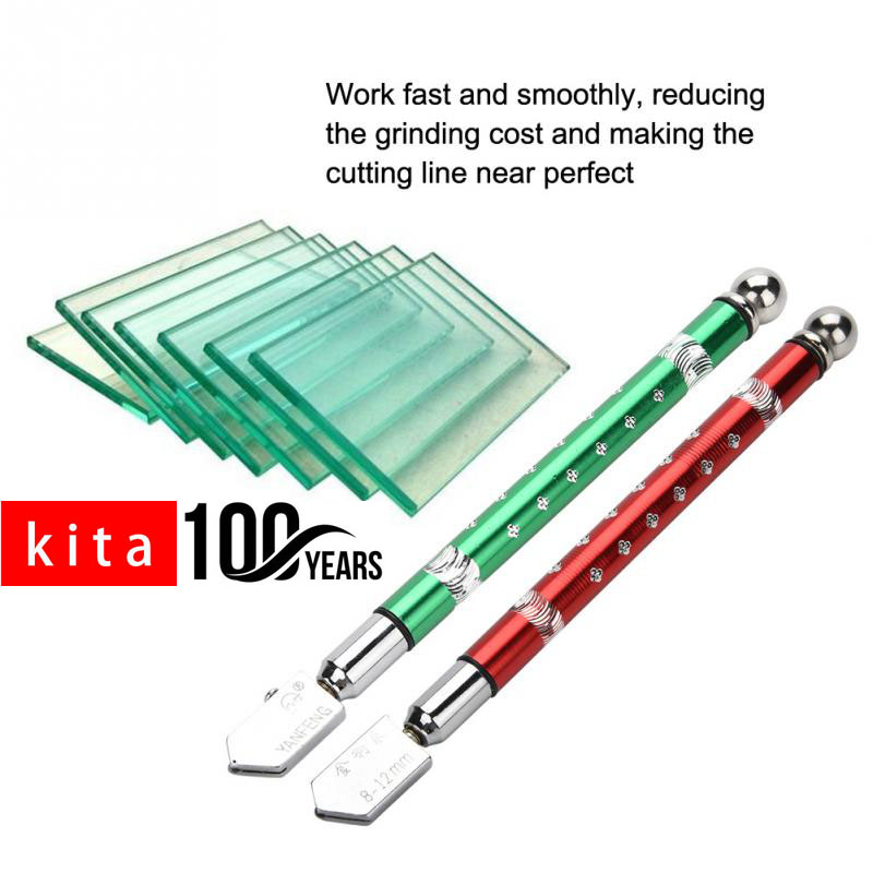 Professional Glass Cutter Diamond Tip Antislip Metal Handle 315mm