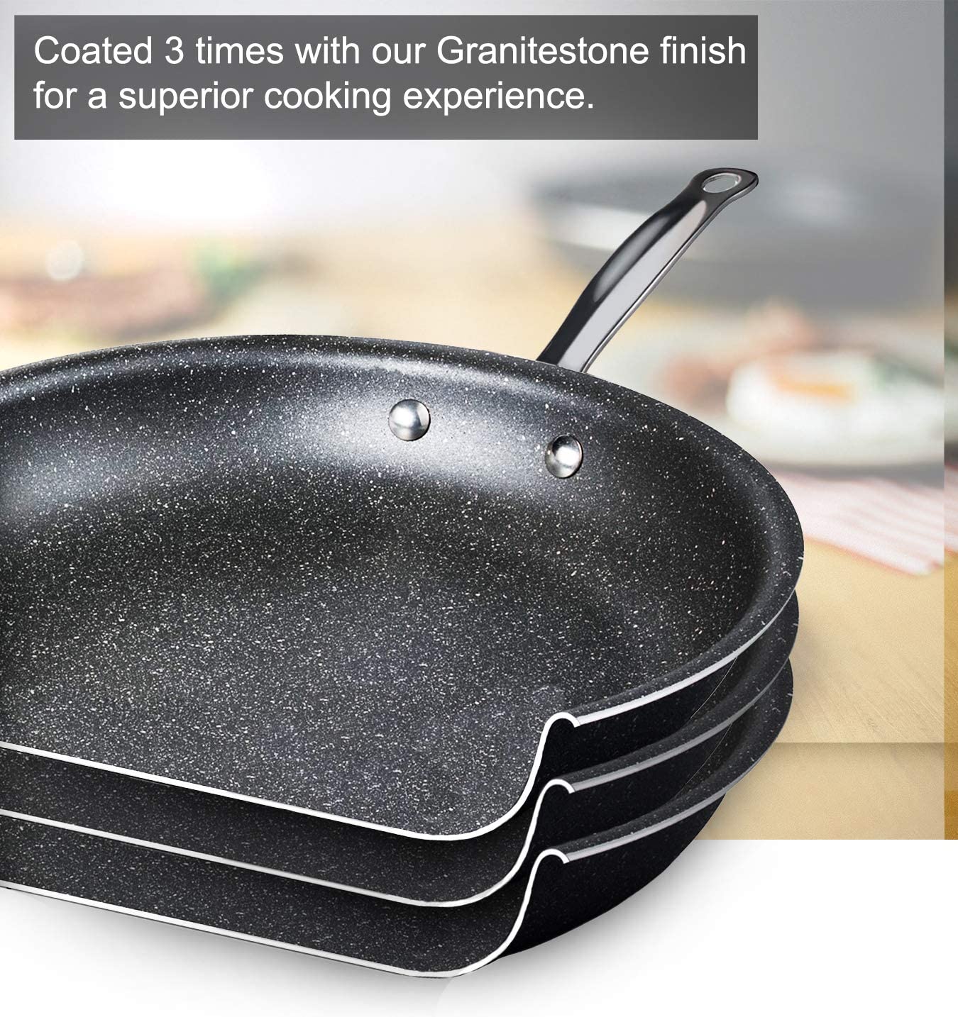 granitestone non-stick, no-warp, mineral-enforced frying pans pfoa