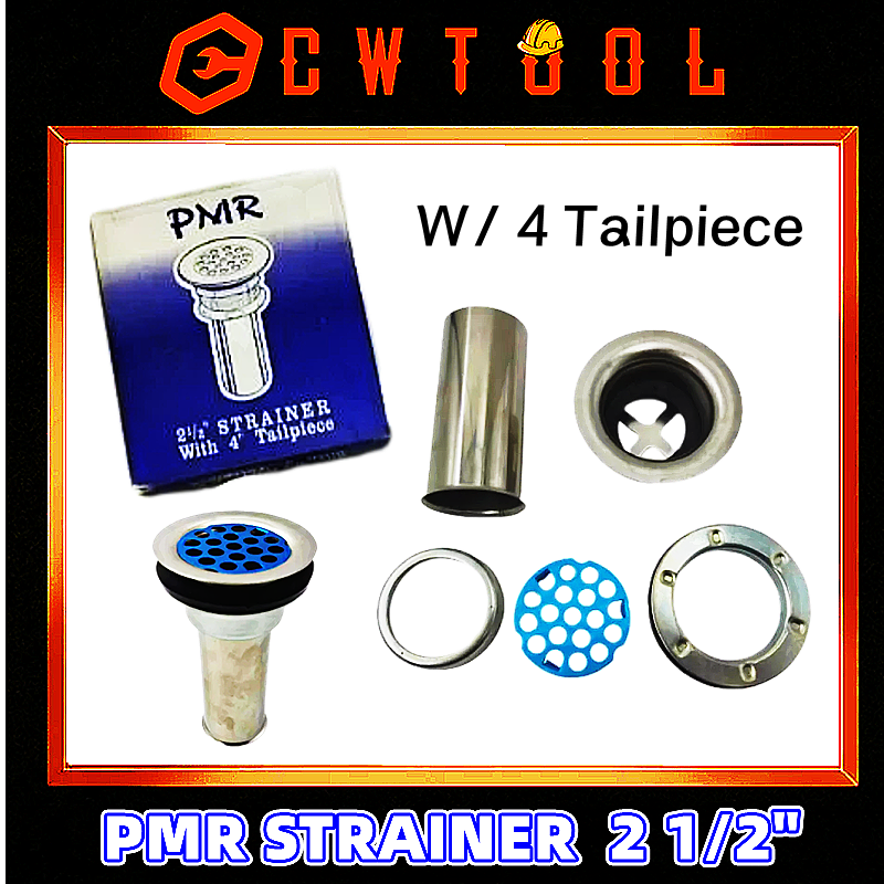 PMR Kitchen Sink Strainer 21/2 with 4" Tailpiece Stainless Sink High