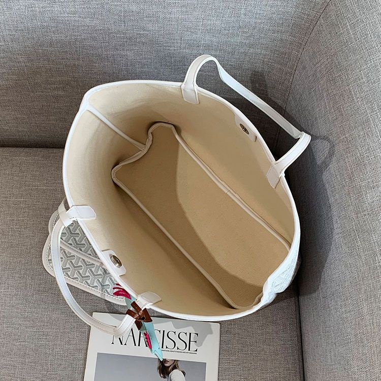 ✟☑ goyard tote bag 2020 New Female Large-Capacity Dog Tooth Vegetable  Basket One-Shoulder Portable