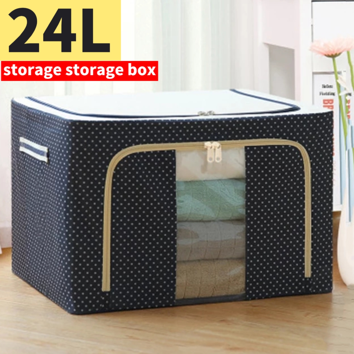 Foldable Storage Box Organizer Waterproof Storage Bag Foldable Steel Shelf  For Quilt Clothes