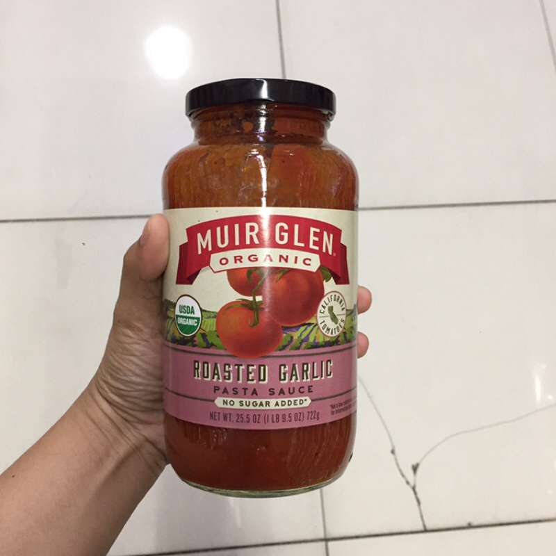 MUIR GLEN ORGANIC PASTA SAUCE NO ADDED SUGAR (roasted garlic & tomato basil) 722g Lazada PH