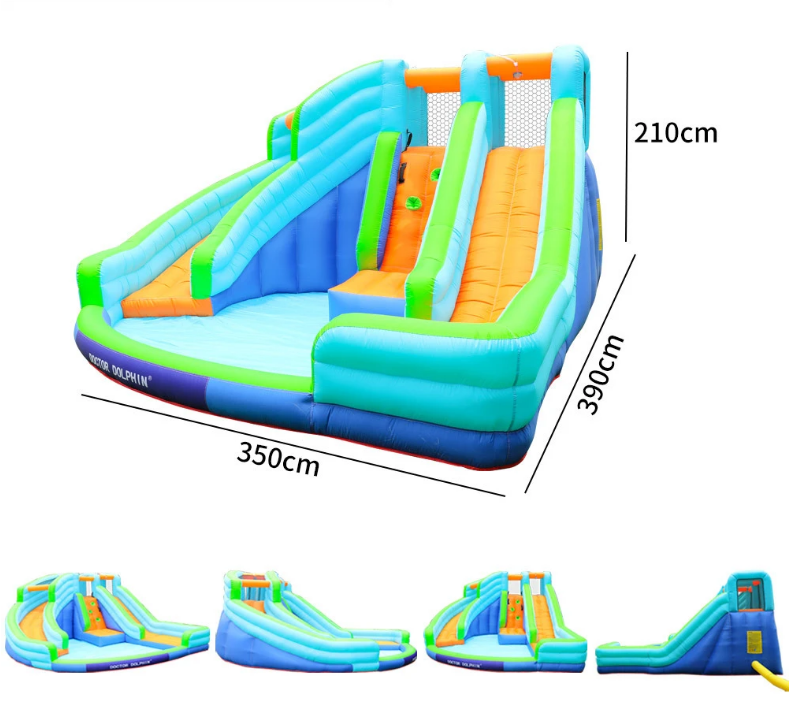 【READY STOCK】Outside Game Double Water Slide Inflatable Bounce House